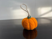 Felted pumpkin ornament
