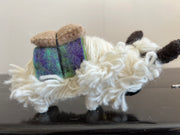 Felt yak toy in white color