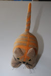 Large ginger cat toy made of felt