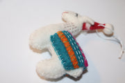 Xmas llama Ornament with saddle