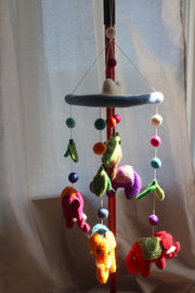 Felted Elephant Baby Mobile