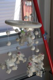 Felted Poodle Dog Baby Mobile